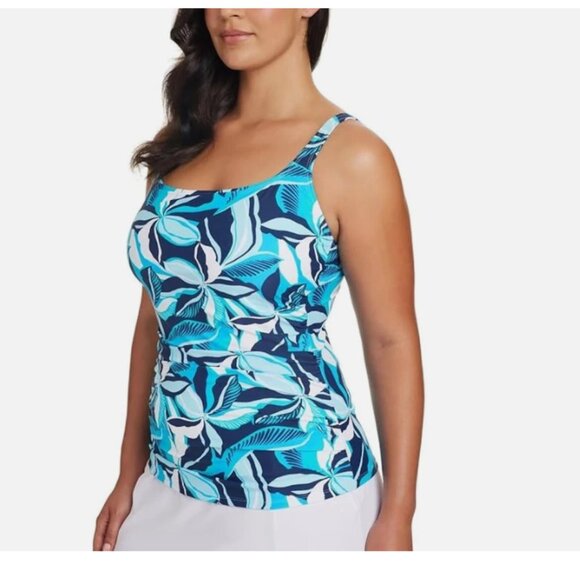 ELLEN TRACY Womens 2 Piece Lightweight Tankini Swimsuit Set - Picture 3 of 5